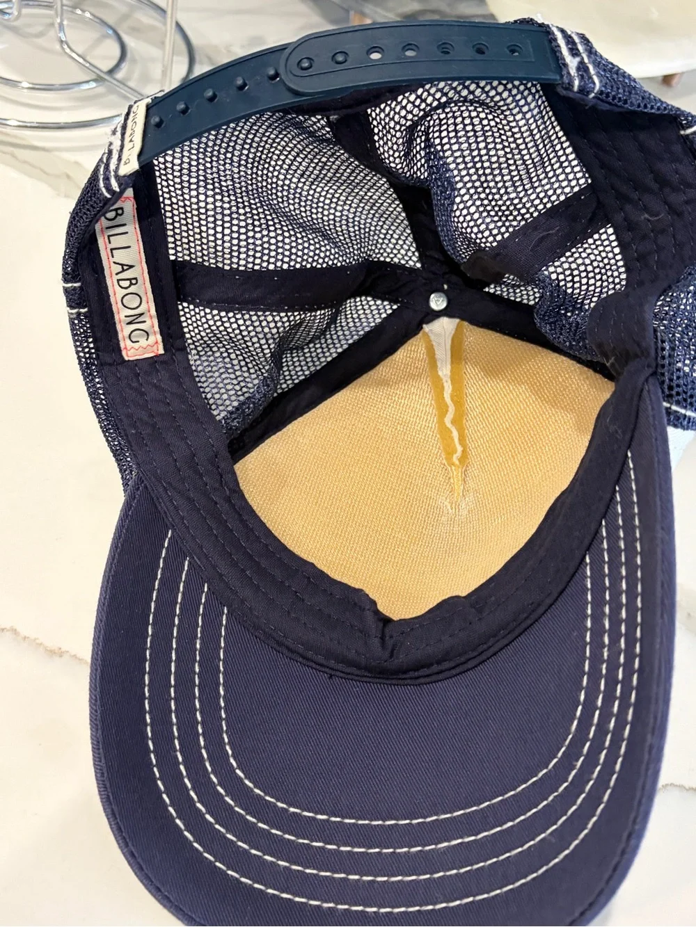 Billabong Navy and Cream Mesh Trucker Hat
